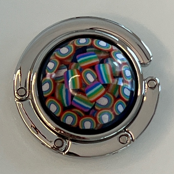 Foldable Bag Hook/Purse Hanger - Rainbows - Candy - Fits Most Tables - Picture 2 of 7